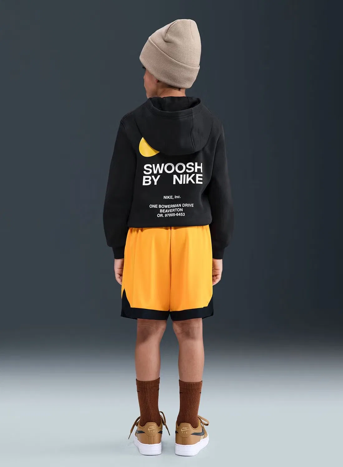 Худи с контрастными рукавами Nike Youth NSW Athletic, черный — фото 2