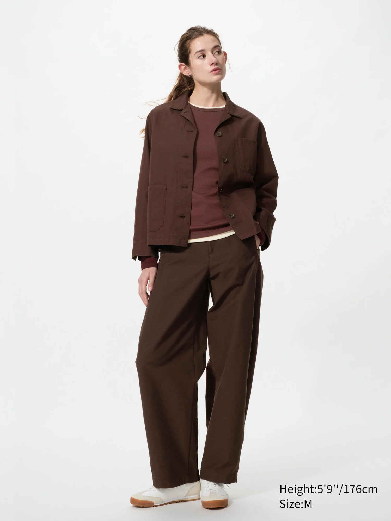 Куртка Uniqlo Linen Blend Unisex, 37 коричневый — фото 4