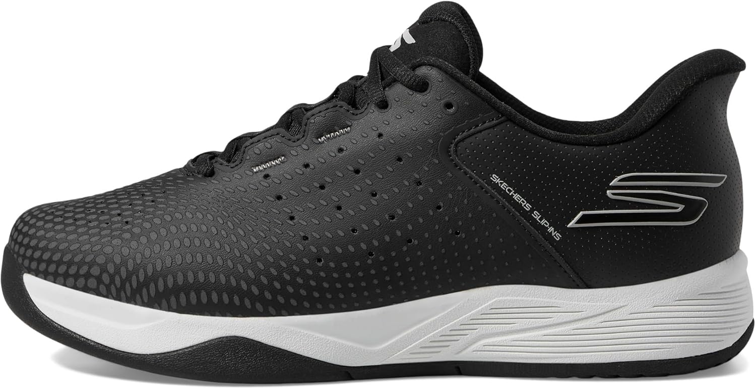 Мужские кроссовки Skechers Viper Court Reload с легким надеванием без рук, белый/черный — фото 4