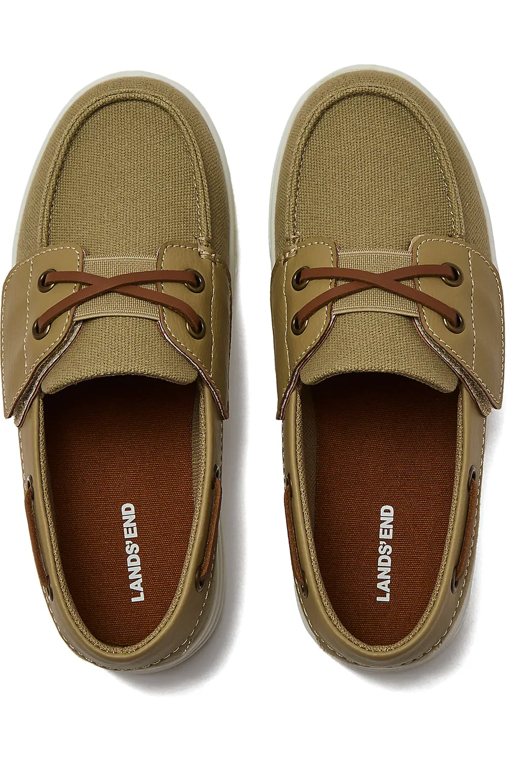 Детские туфли-лодочки на липучке из канваса Easy On Lands' End, Desert Tan — фото 3