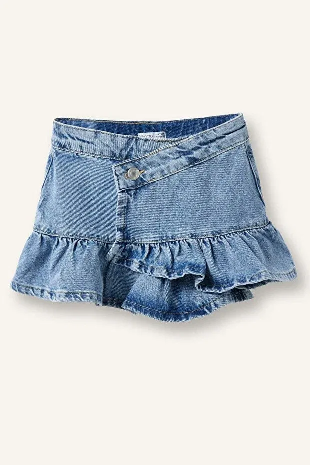 Детские шорты для девочек джинсовые A-Line jean blue shorts baby girl i1185a526au Defacto, Blue-Nm28