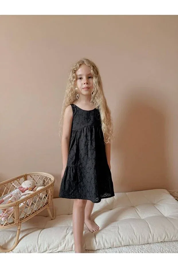 Детское платье для девочек хлопковое Yigit Butik, Black
