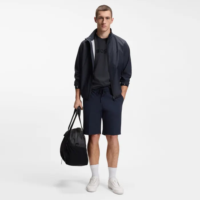 Футболка Boss Cotton-Jersey With Golf-Inspired Logo, темно-синий — фото 3