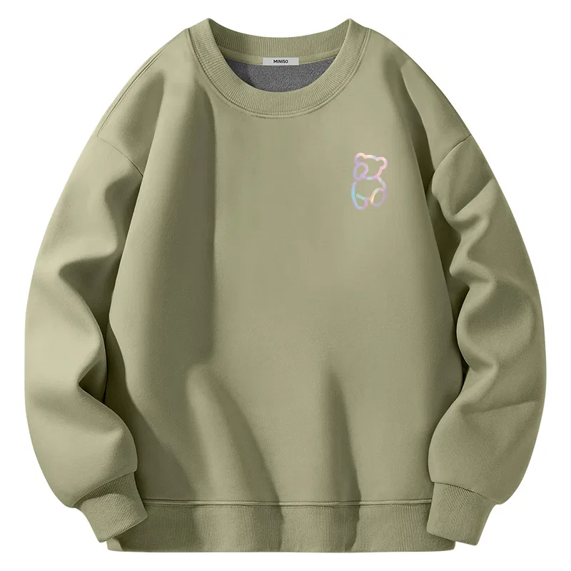 Детский свитшот с логотипом Miniso, Цвет Gray Pea Green