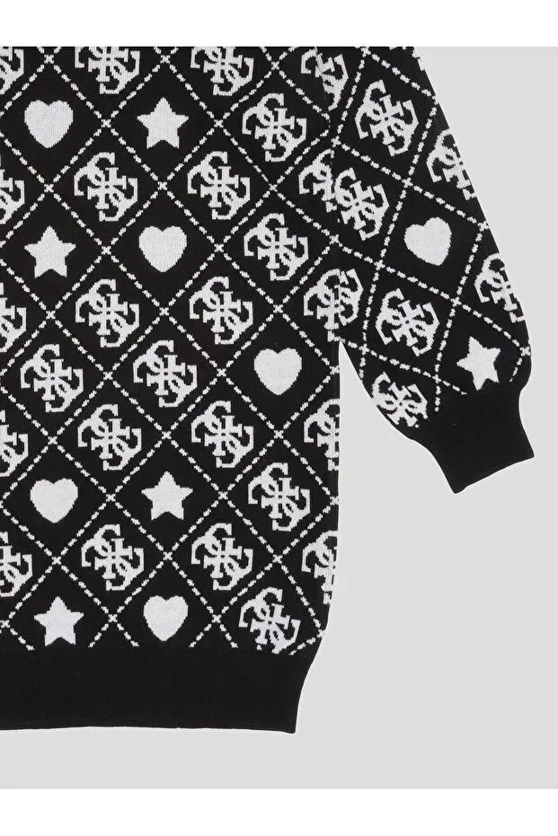 Детская толстовка-свитер для девочек с длинным рукавом Guess, Black — фото 4