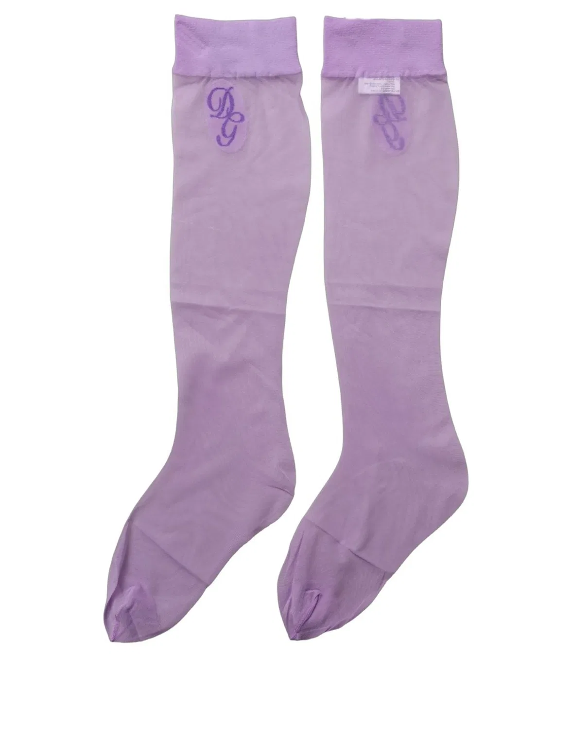 Женские прозрачные высокие носки до колена Knee High Dolce & Gabbana, Purple — фото 2