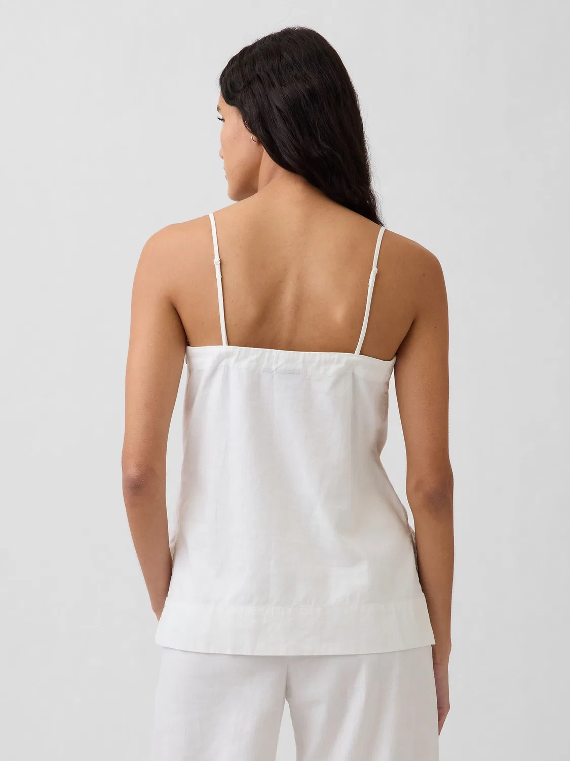 Топ Gap White Linen-Blend Cami, белый — фото 2