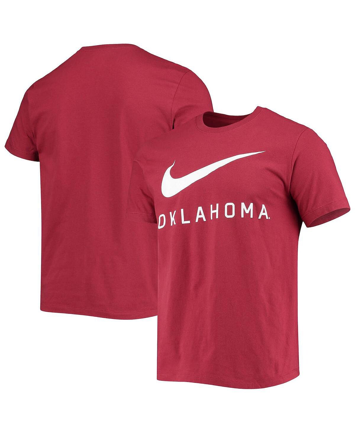 

Мужская темно-красная футболка oklahoma sooners с большим логотипом swoosh Nike