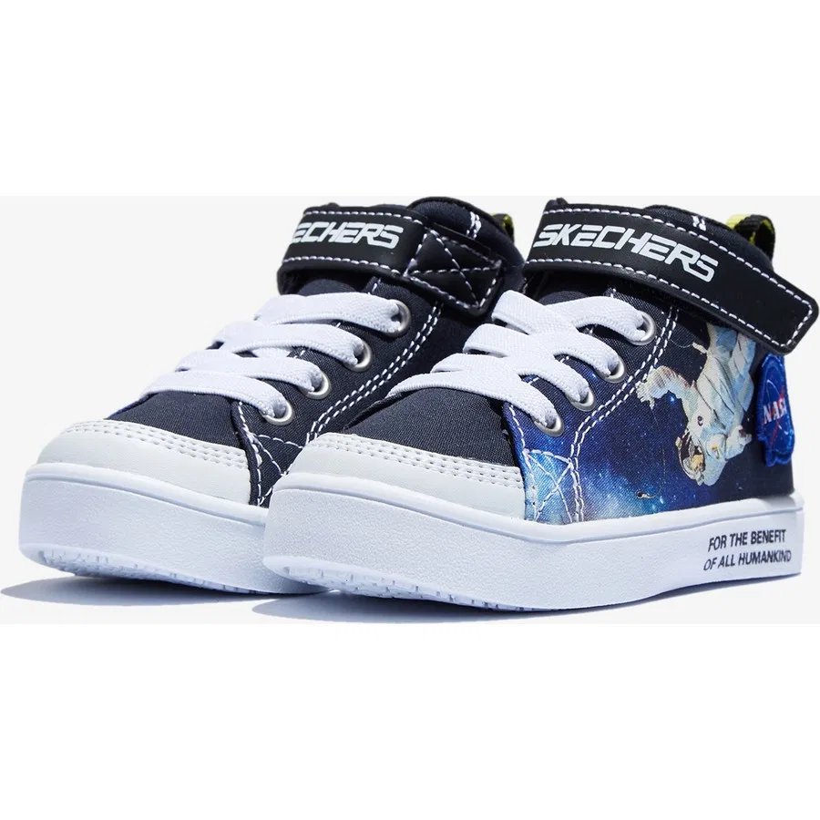 Детские спортивные ботинки с шнуровкой и молнией Skechers, Черный — фото 3