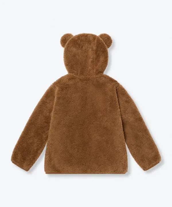 Флисовая худи с капюшоном и ушами, Musinsa Standard Kids, коричневый — фото 4
