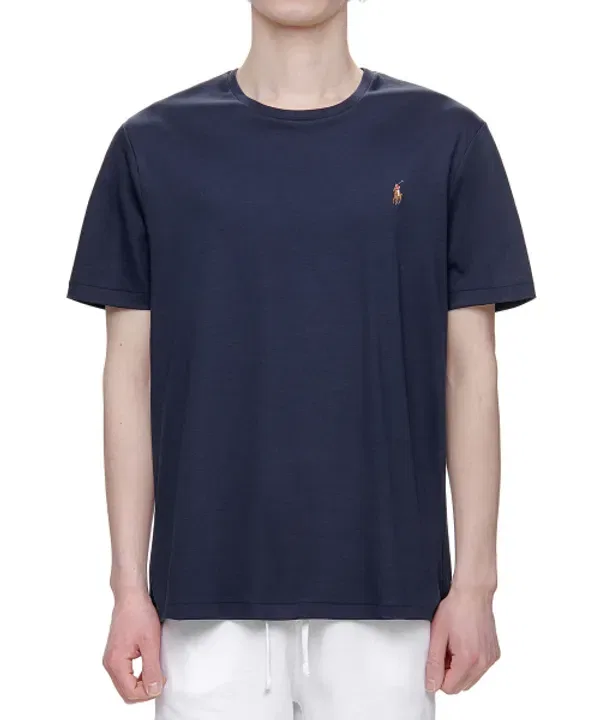 Футболка с длинным рукавом, slim fit, хлопок, Polo Ralph Lauren, темно-синий