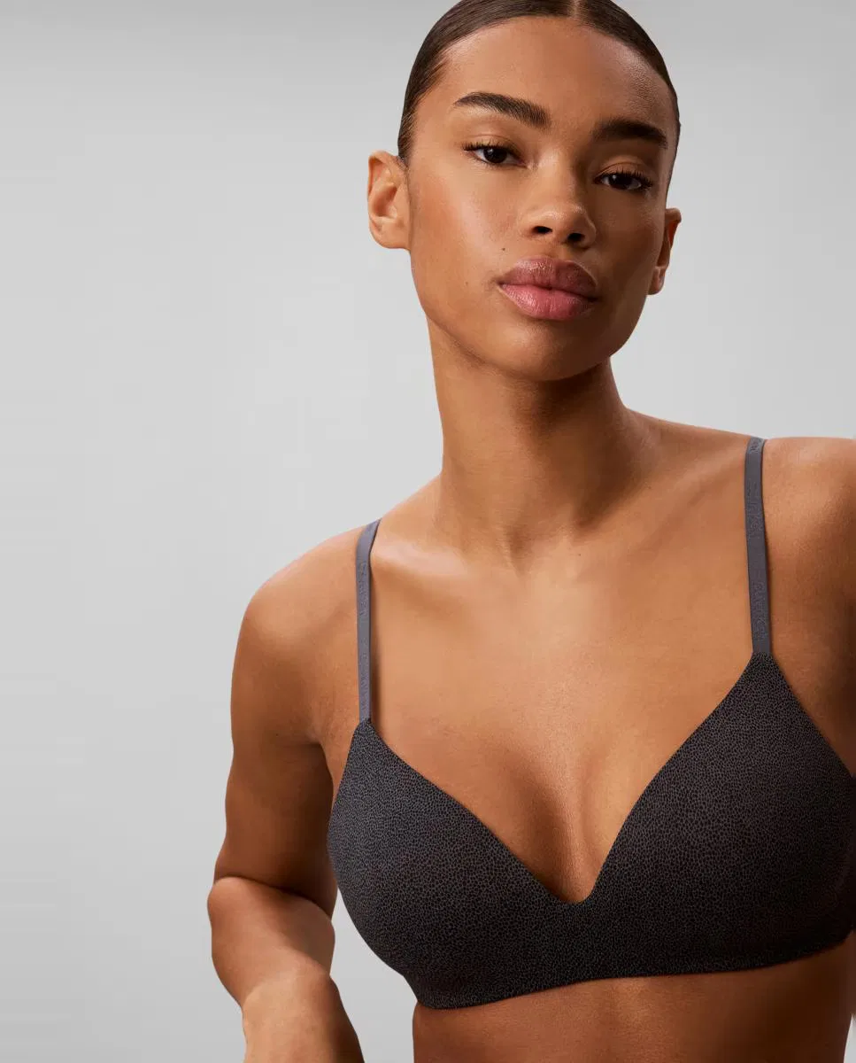 Женский бюстгальтер с косточками, Calvin Klein, серый — фото 3