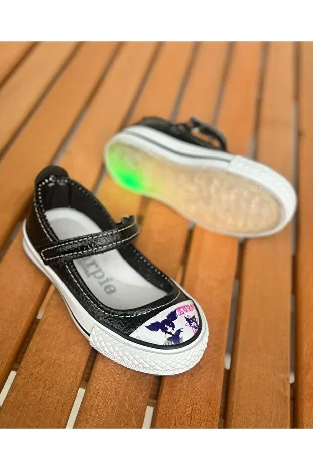 Детские балетки для девочек с подсветкой Kuromi Surpie Shoes, Black — фото 3
