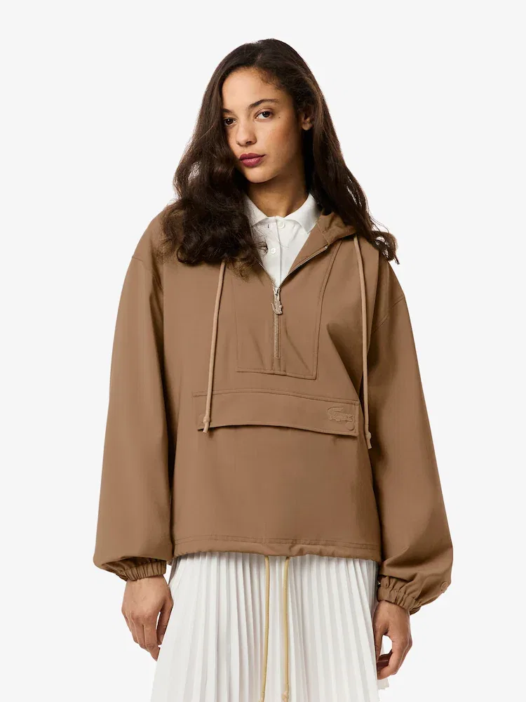 Куртка женская LACOSTE BF2450-55N с капюшоном, теплая, темно-синяя