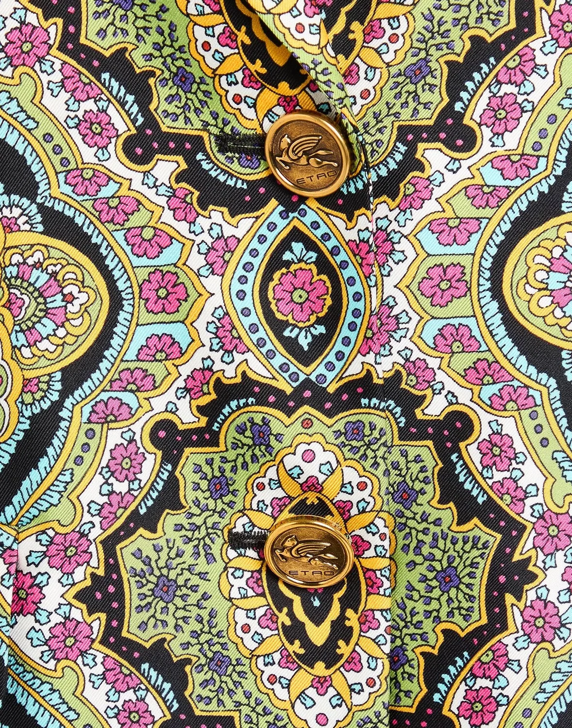 Женский однобортный пиджак из шелка с лацканами Etro, черный — фото 4