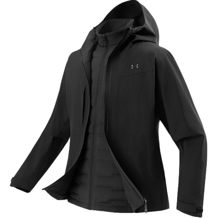 

Under Armour Водонепроницаемая ветрозащитная дышащая износостойкая утепленная ветровка унисекс, Twilight Black