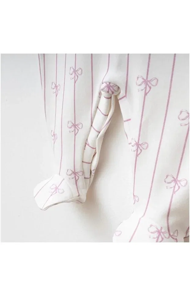 Детское боди-комбинезон с принтом Bow Print Baby Long, Lila — фото 3