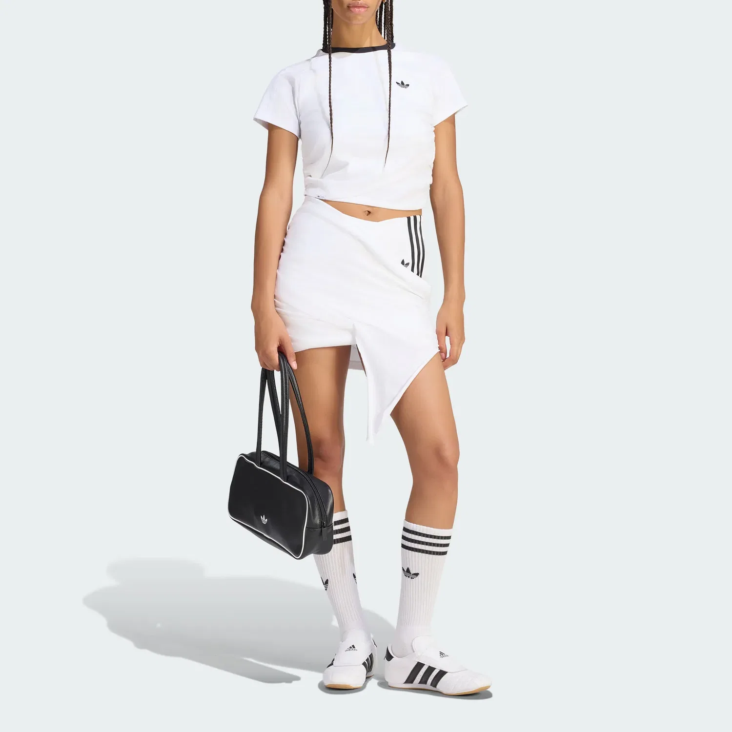 Женская юбка-миди Adidas Originals X Jennie, Белый — фото 3