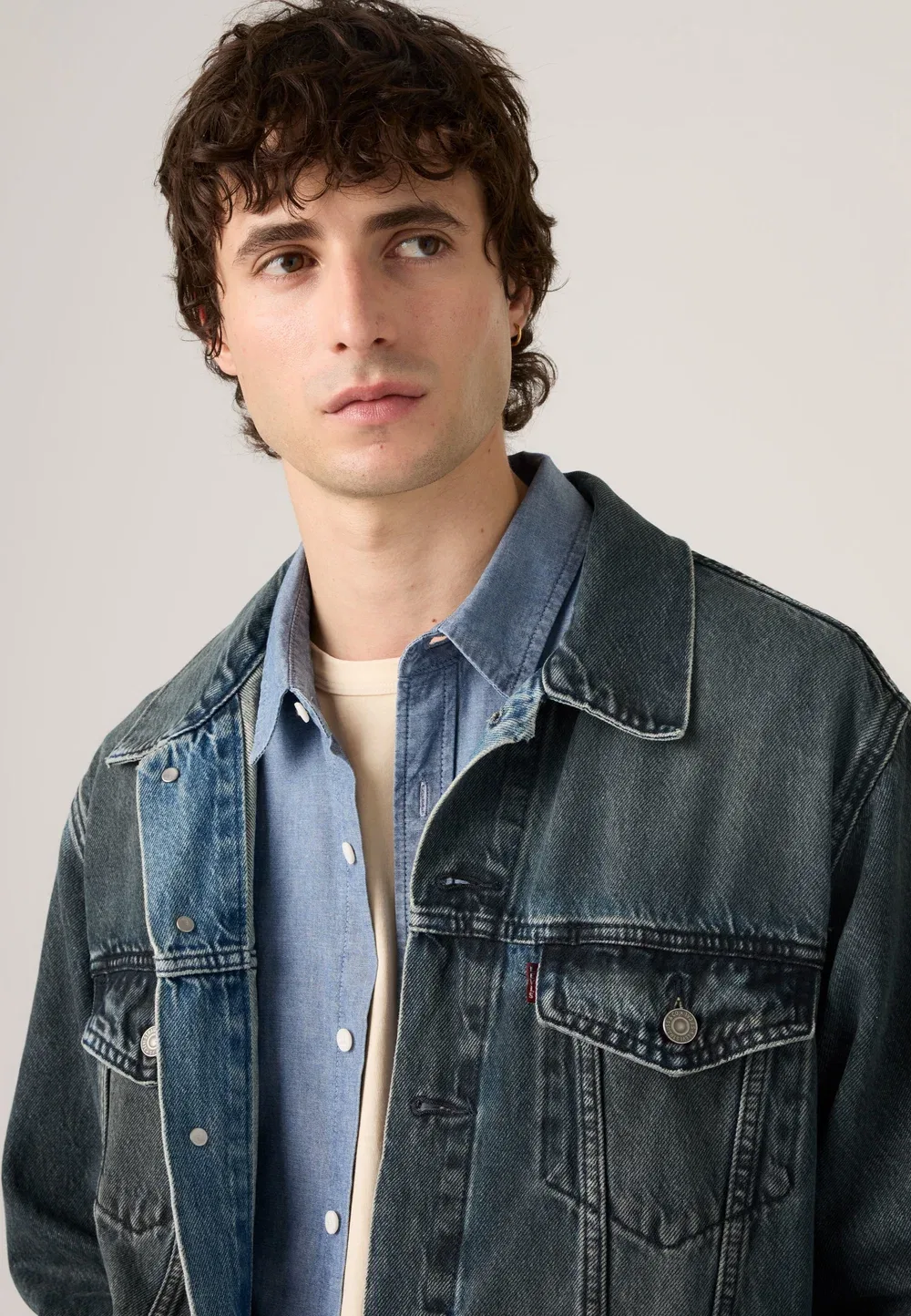 Свободная джинсовая куртка-тракер Levi'S, Dark-Blue Denim — фото 2
