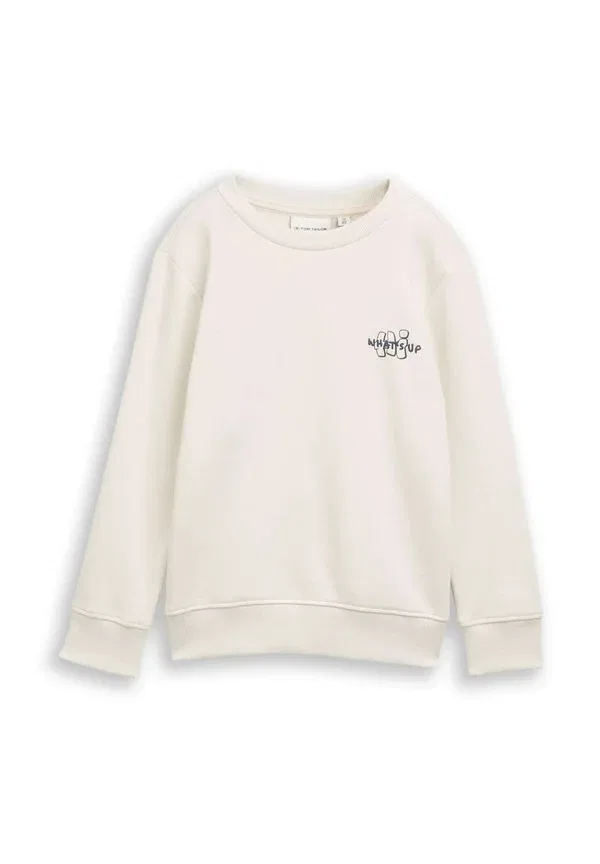 Свитер из хлопка и полиэстера Sportinis megztinis Tom Tailor, Greyish White, белый
