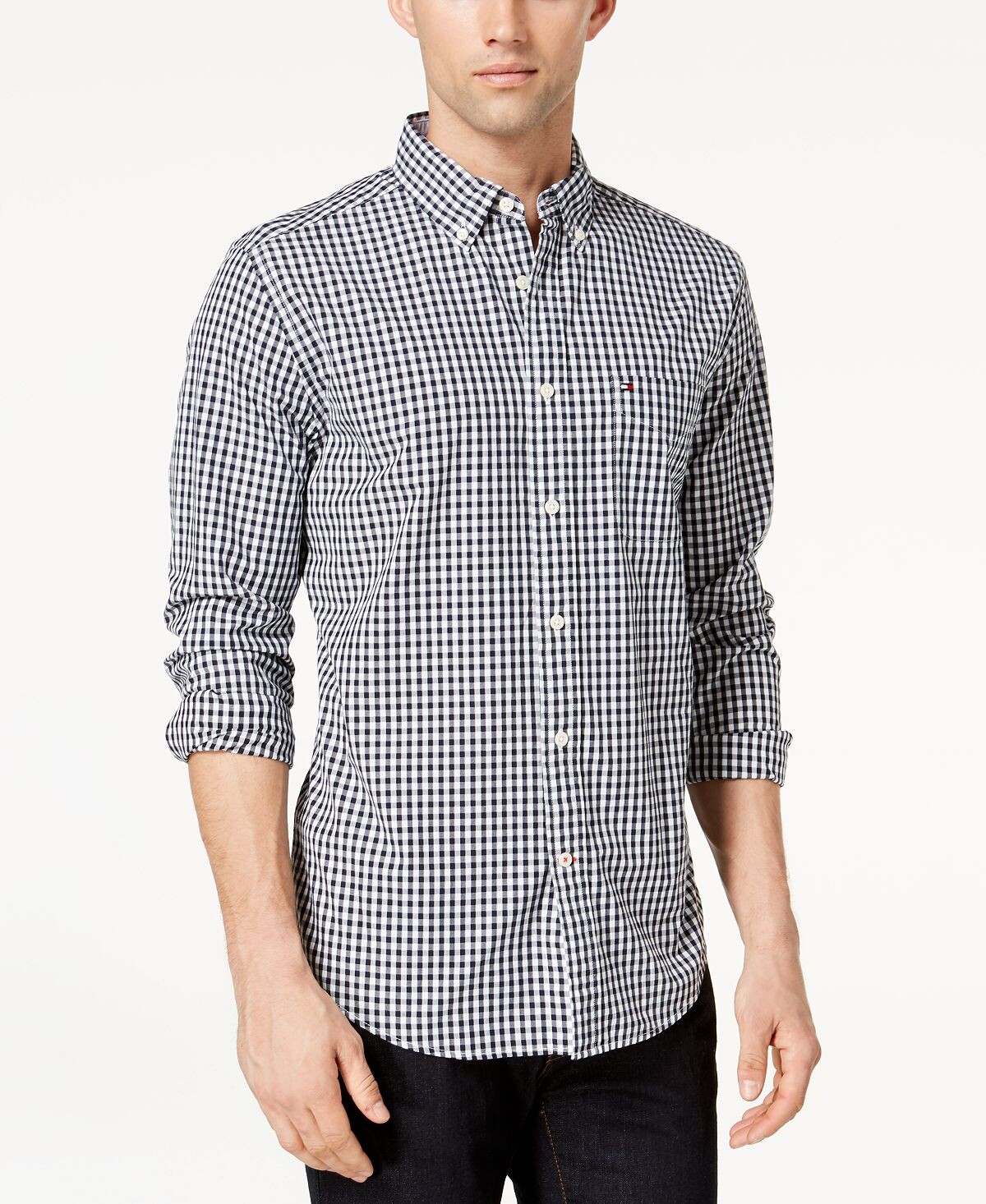 

Мужская рубашка Tommy Hilfiger Big & Tall Classic-Fit Twain Stretch Check, мульти (Размер L Tall)