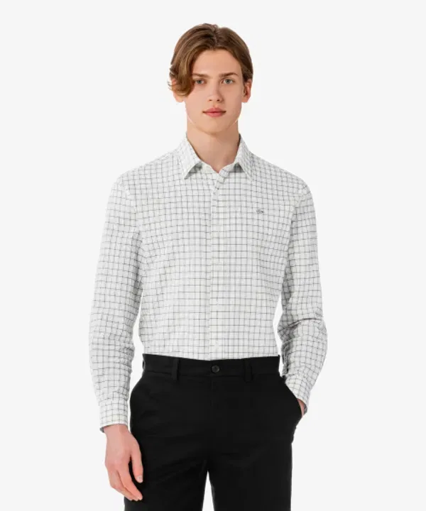 Рубашка мужская с клеткой Lacoste, синий