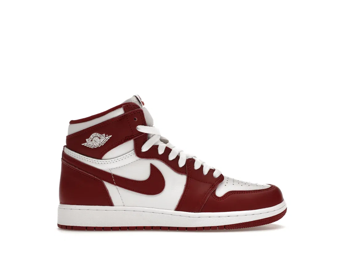 Детские кроссовки с высоким воротником Jordan 1 Retro High OG, White/Team Red