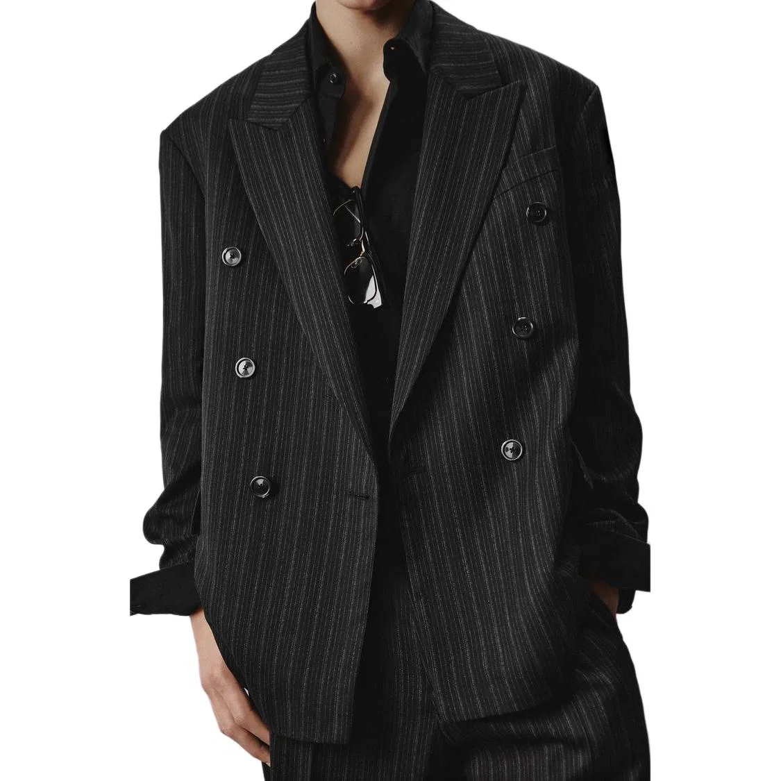 Мужской деловой костюм с лацканами Black Lapel Moderate ZARA, Черный — фото 4