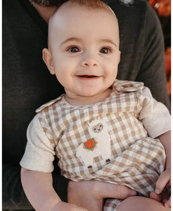 Детский комбинезон с принтом Purebaby, Burrito Gingham — фото 2