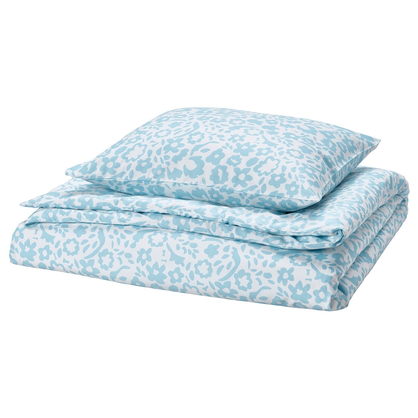 Комплект постельного белья Ikea Cymbalblomma, 150х200/50x60 см, белый/синий
