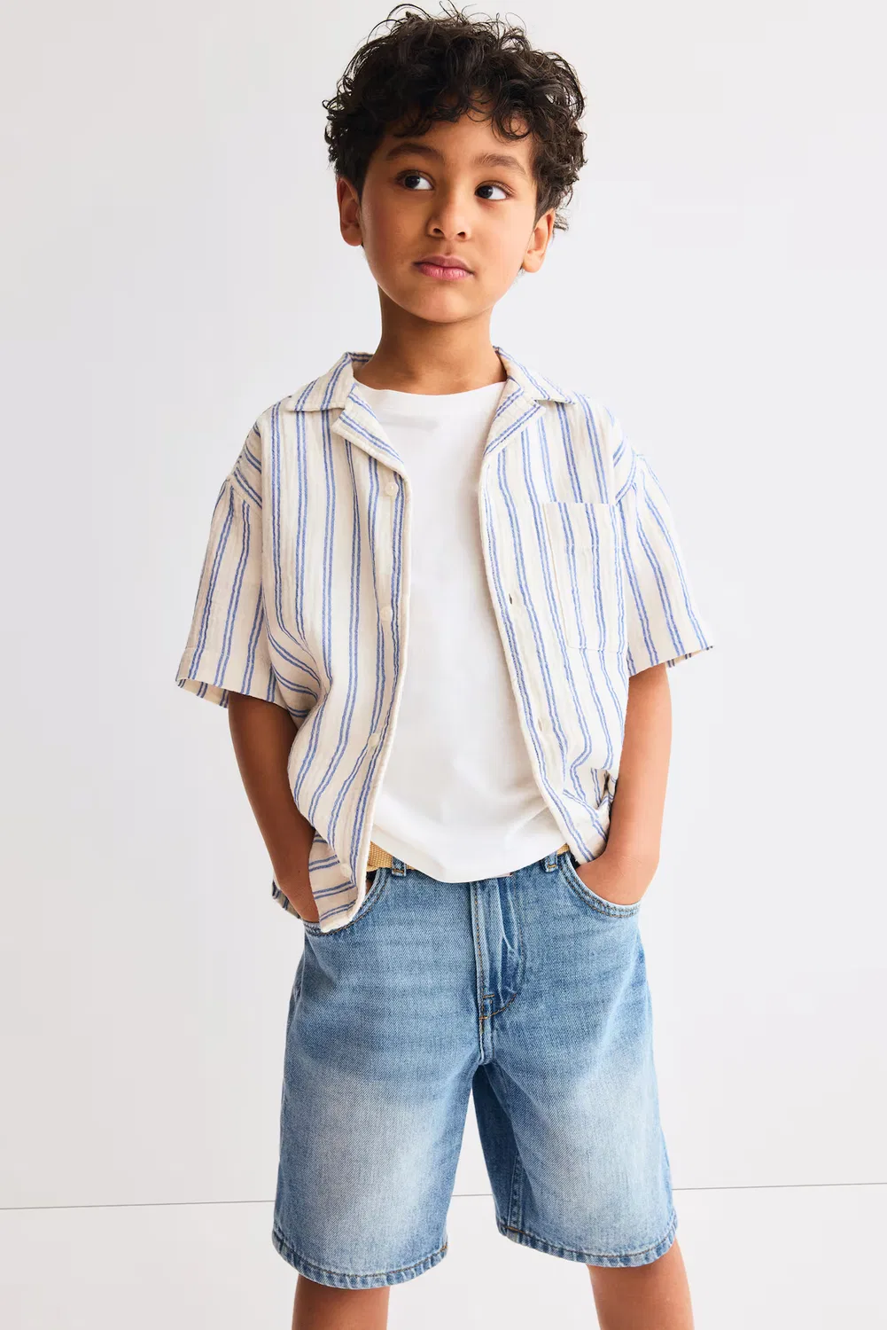 Джинсовые шорты свободного кроя H&M, Helles Denimblau