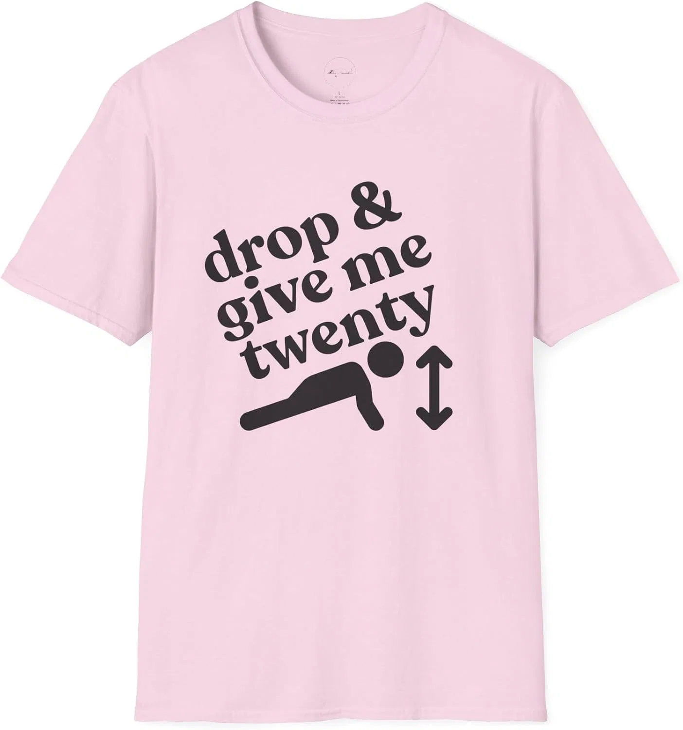 Мужская футболка с принтом Drop and Give Me Twenty Gildan 64000, Light Pink