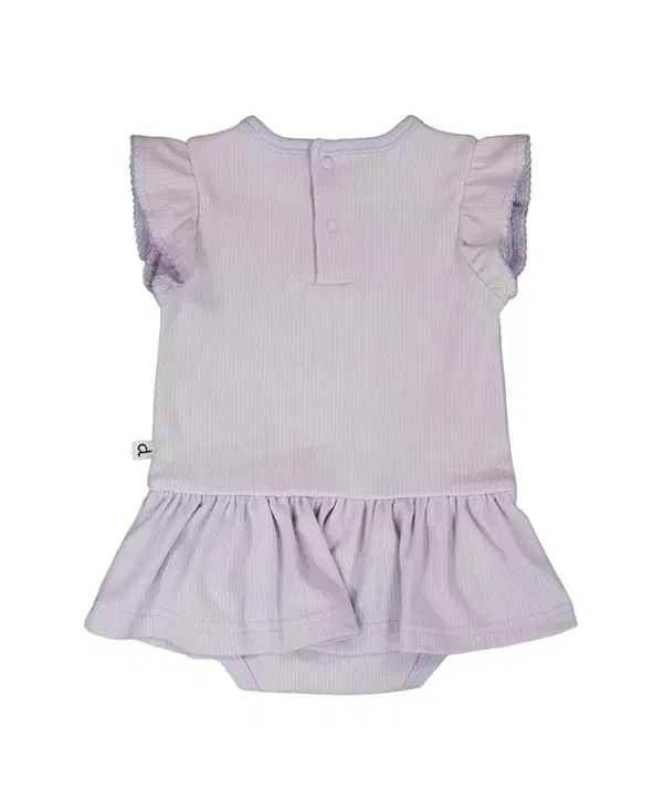 Детский ромпер из хлопкового ребристого джерси с оборкой Newborn Deux Par Deux, Lilac — фото 2