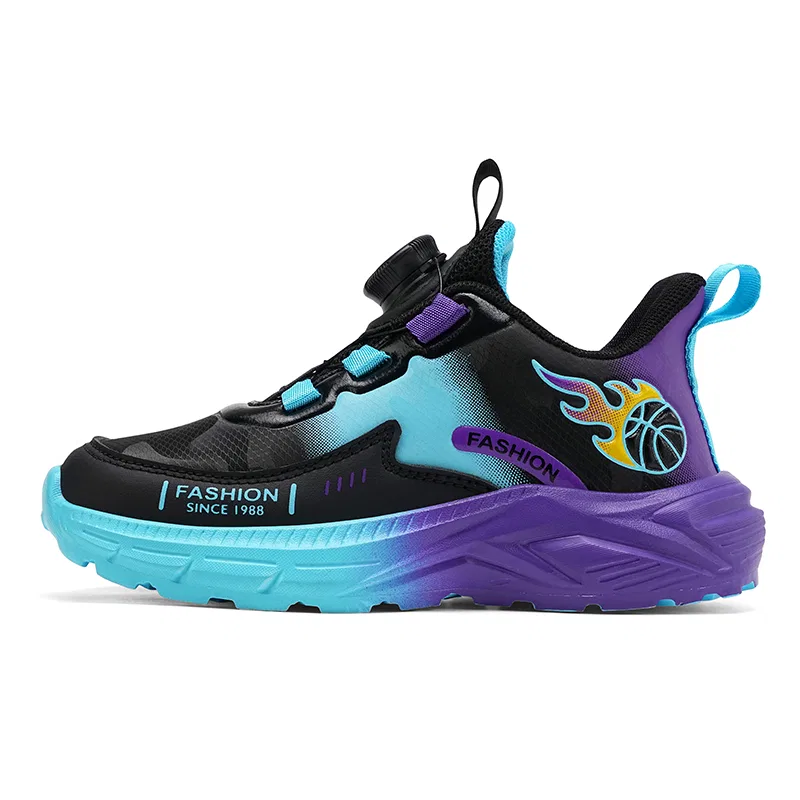 Детские повседневные кроссовки с закрытым носком, VENICEW, Black Purple