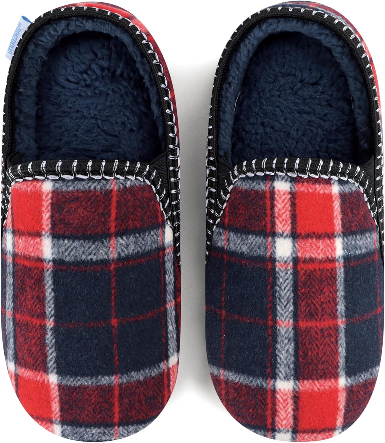 

Тапочки Snoozies Alpine Plaid с эффектом памяти для мужчин, для дома, мягкая подкладка из шерпы, мужские домашние тапки с нескользящей подошвой, красный