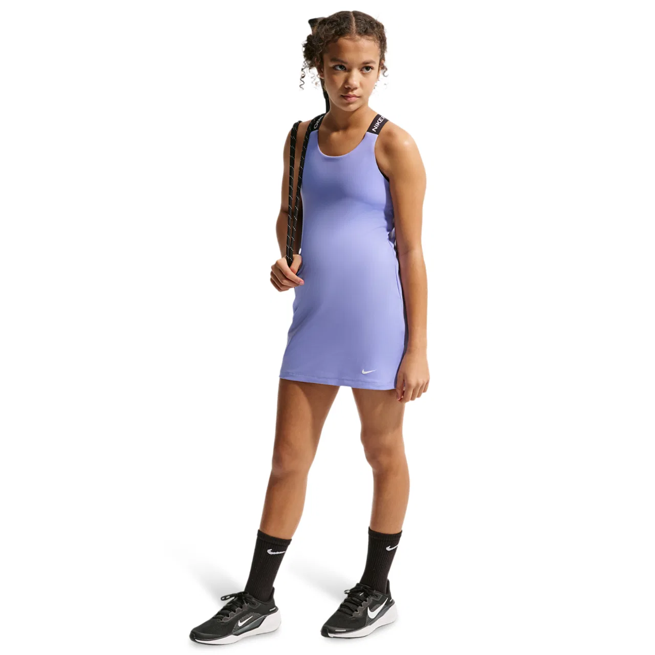 Детское платье для девочек без рукавов Nike Pro DriFit Dress Nike, Black/Light Thistle/White