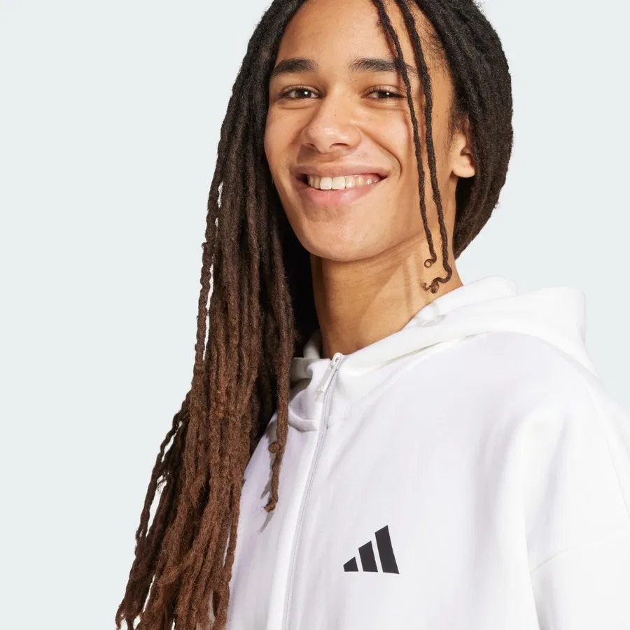 Худи с капюшоном и молнией Future Icons 3-Stripes adidas, Черный — фото 4