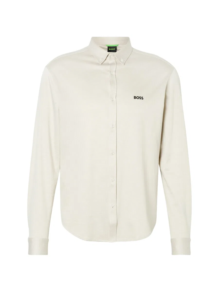 Рубашка BOSS Regular fit Button Up Shirt 'Motion' бежевого цвета