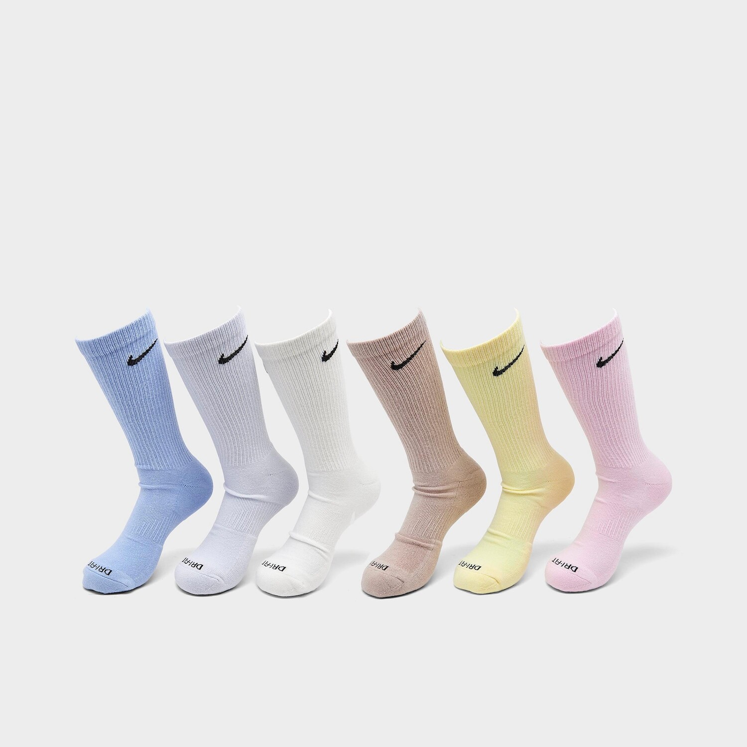 

Носки Nike Everyday Plus Cushioned Crew 6 Pack, светло-разноцветный