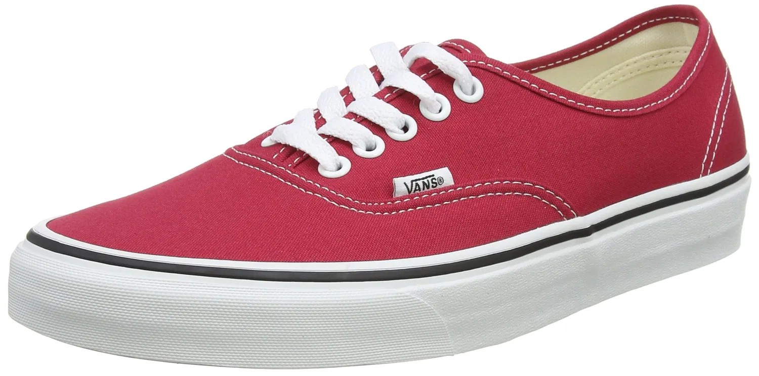 Детские кроссовки для мальчиков на шнуровке Authentic Vans, Crimson True White