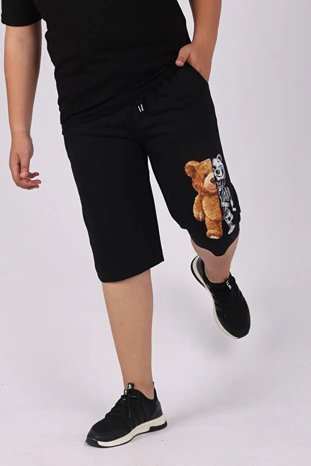 Детские шорты для мальчиков с принтом 3-шт Çiggo Kids, Gray-Black-Navy Blue — фото 3