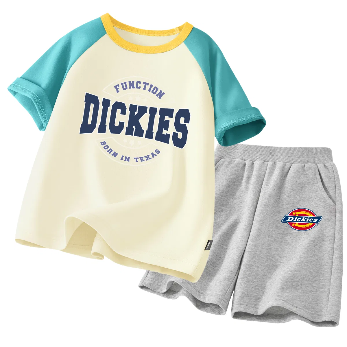 Детский спортивный комплект с принтом S Basketball Imprint Cream Blue+S Logo K Gray Dickies