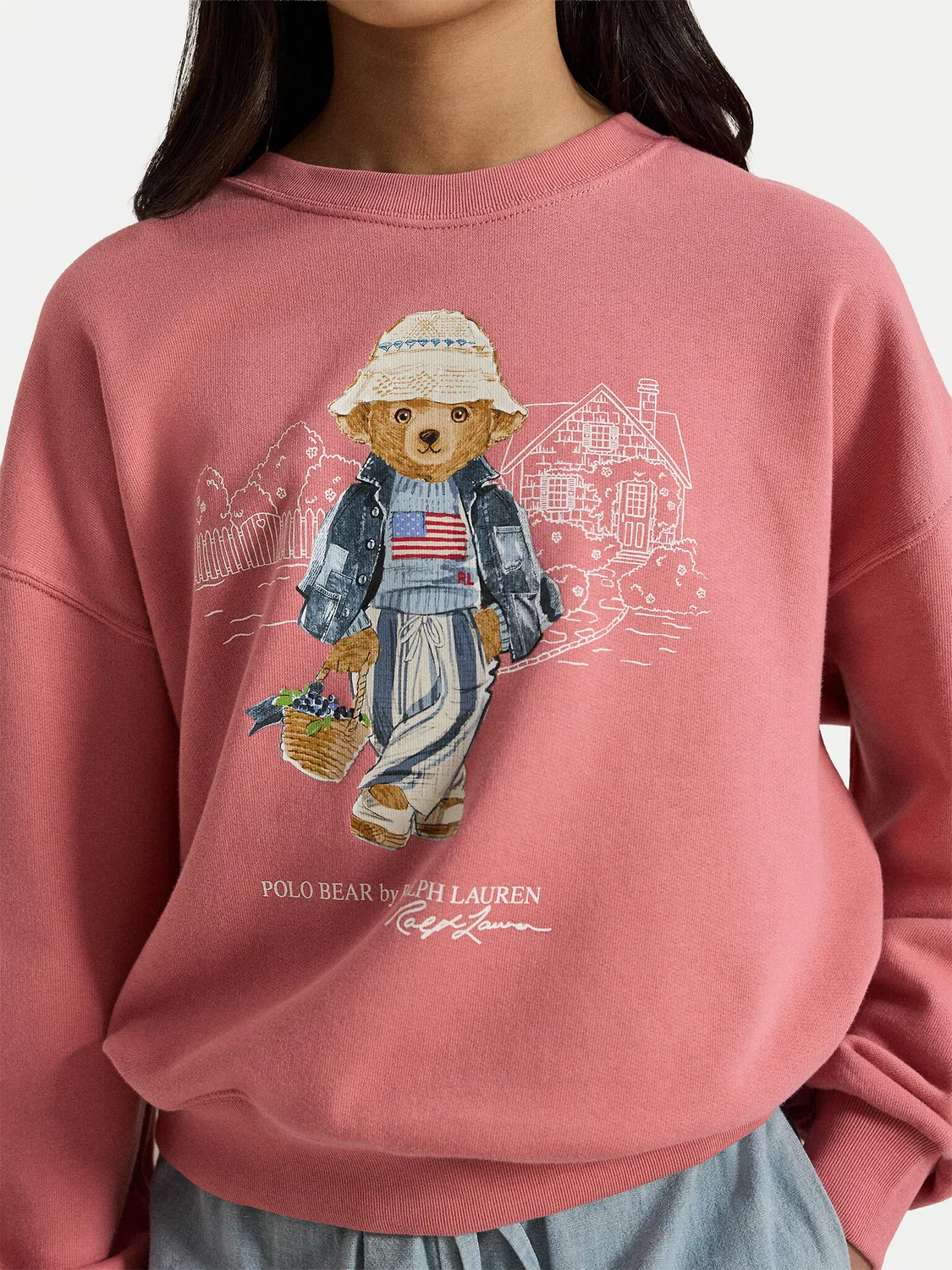 Толстовка стандартного кроя для девочки Polo Ralph Lauren, розовый — фото 3