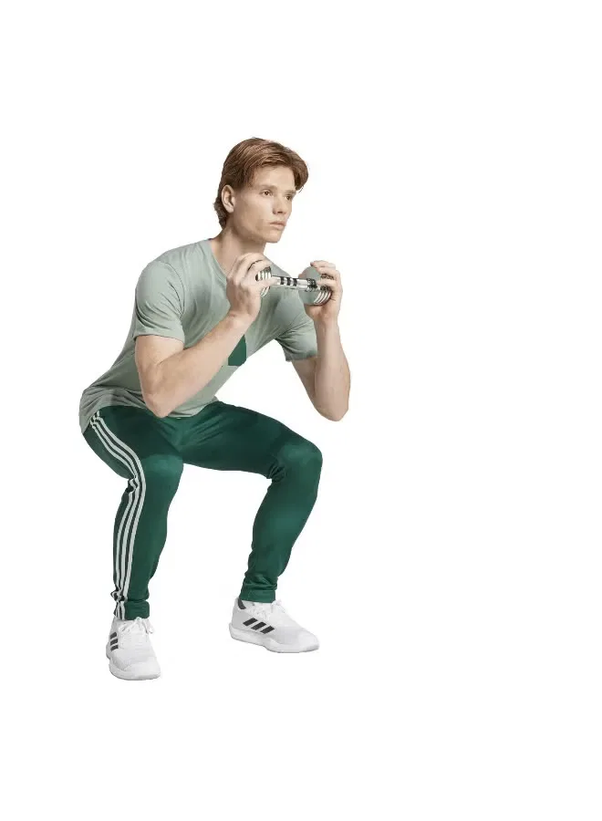 Штаны тренировочные с зауженными брюками Train Essentials 3-Stripes Adidas, зеленый — фото 4