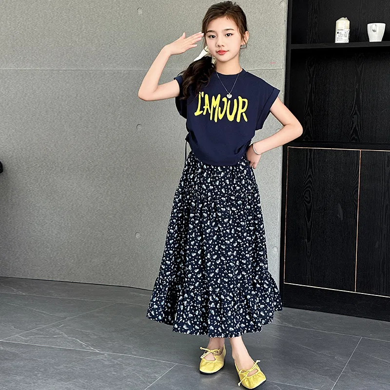 Детский комплект из топа и юбки Lanza, Navy Blue — фото 3
