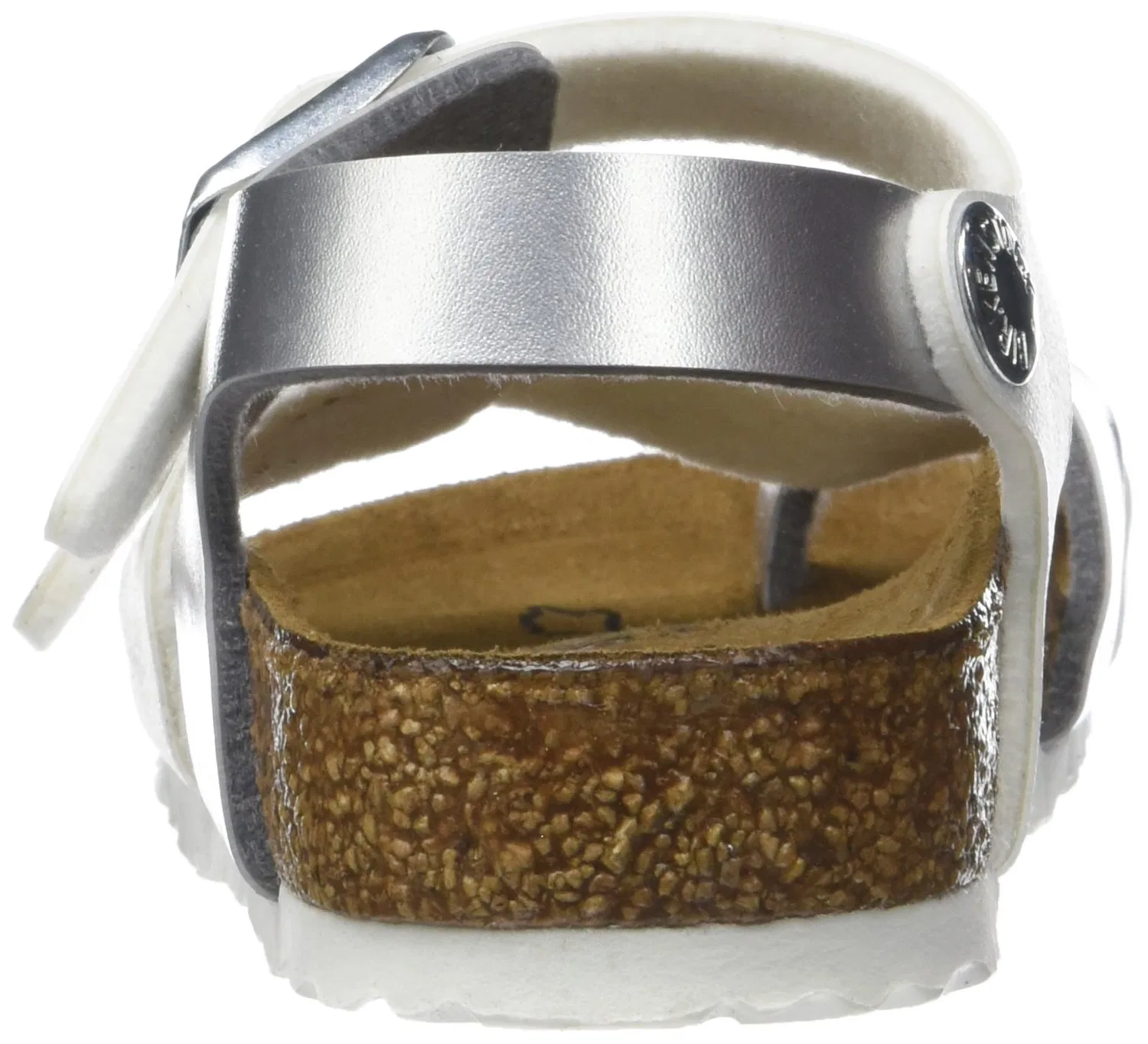 Детские сандалии для девочек с регулируемыми ремешками Taormina Birkenstock, Silver Soft Metallic Silver White — фото 3