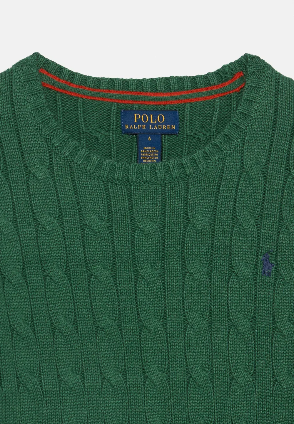 Хлопковый свитер крупной вязки, размер 7-14 лет Polo Ralph Lauren, Verano Green — фото 4