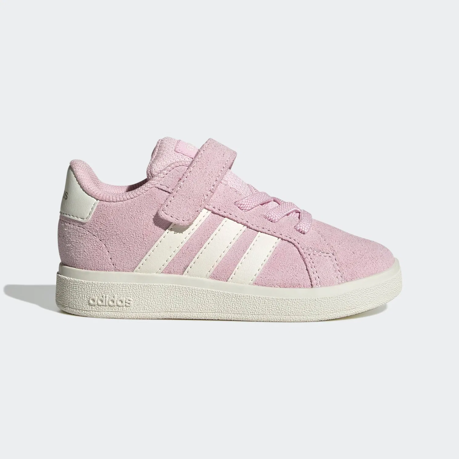 Детские кроссовки на липучках Adidas Sportswear, Clear Pink/Off White/Gold Metallic — фото 2