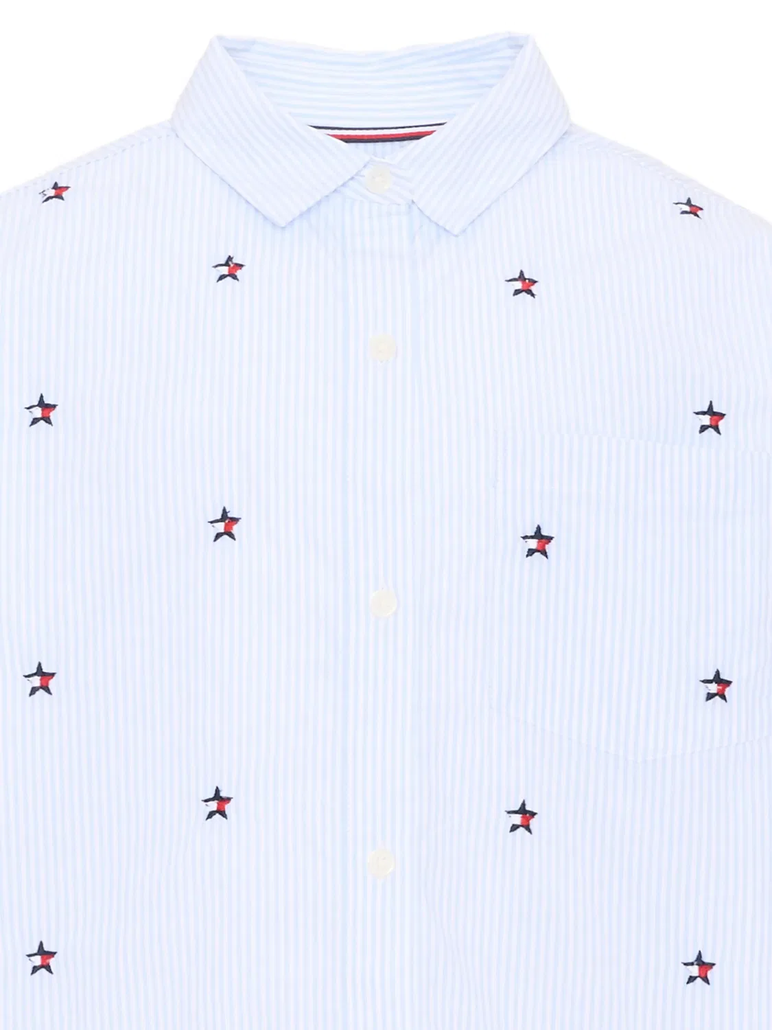 Рубашка в полоску с вышивкой Tommy Hilfiger Junior, белый — фото 3