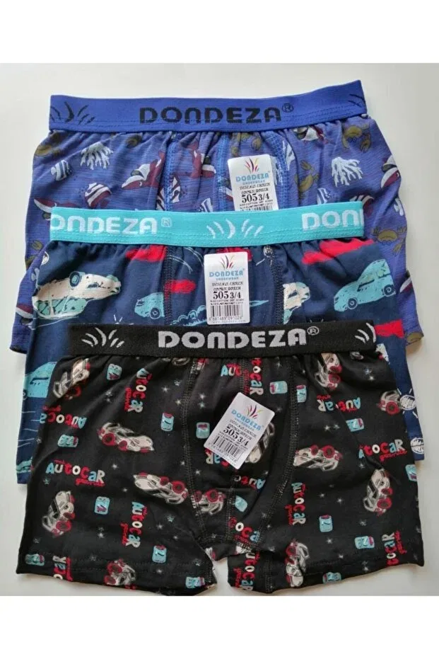 Детские боксеры для мальчиков с принтом комплект 3 шт Colorful Dondeza, Multiple Colors